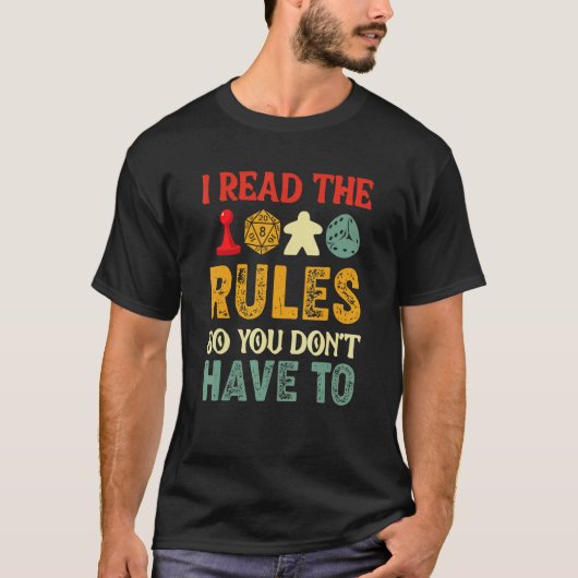 Board games game Ik lees de regels voor T-shirt (Voorkant)