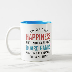 Board Games is geluk Funny Board Games Lover Tweekleurige Koffiemok
