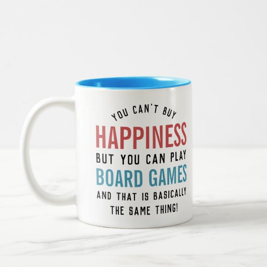 Board Games is geluk Funny Board Games Lover Tweekleurige Koffiemok (Links)