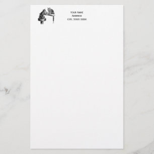 Board Games: twee katten die een Chess Match spele Briefpapier