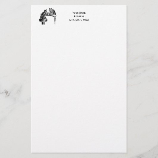 Board Games: twee katten die een Chess Match spele Briefpapier (Voorkant)