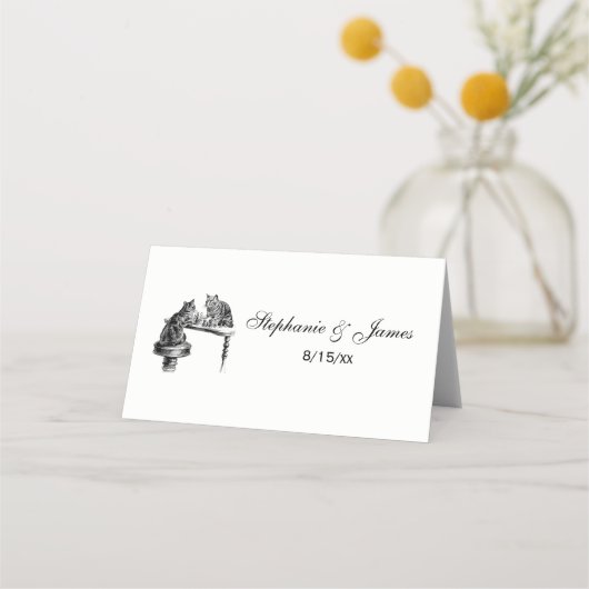 Board Games: twee katten die een Chess Match spele Plaatskaartje (Voorkant)