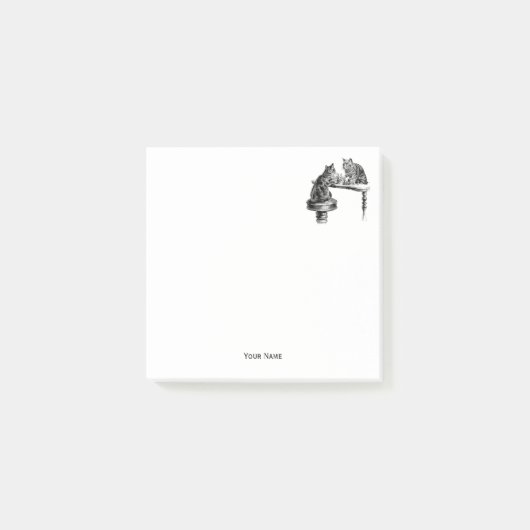 Board Games: twee katten die een Chess Match spele Post-it® Notes (Voorkant)