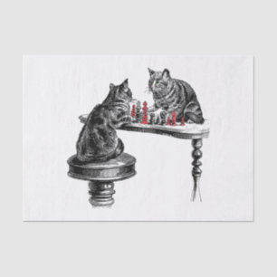 Board Games Two Cats die Chess Match Red spelen Tissuepapier