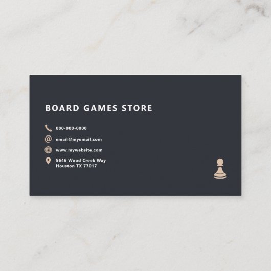 Board Games Visitekaartje (Achterkant)