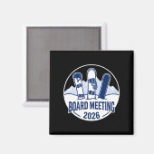 Board Meeting 2026 Funny Snowboarding Winter Srts  Magneet (Voorkant / Achterkant)