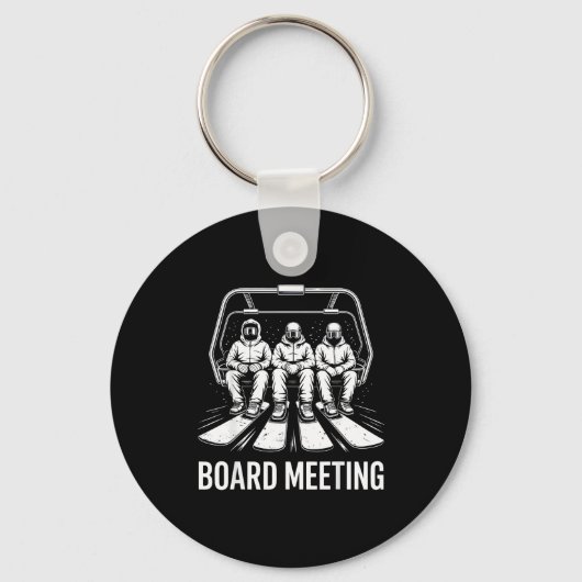 Board Meeting Snowboarders Skiing Enthusiasts Wint Sleutelhanger (Voorkant)
