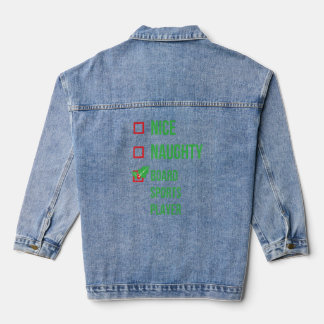 Board Sports Player Funny Pajama Kerstmis Denim Jacket