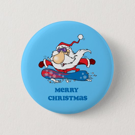 BoardChick Santa Merry Kerstmis Ronde Button 5,7 Cm (Voorkant)