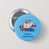 BoardChick Santa Merry Kerstmis Ronde Button 5,7 Cm (Voorkant /achterkant)