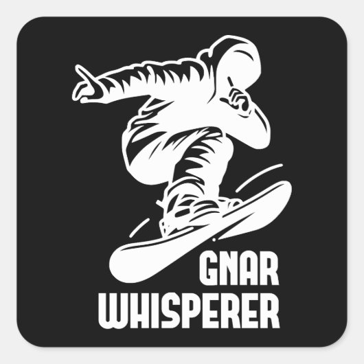 boarden, snowboard, sneeuw, snowboarder, gnar, she vierkante sticker (Voorkant)