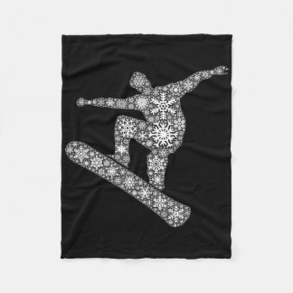 Boarder Snowflake Vrolijk Kerstfeest - Sneeuwvlokk Fleece Deken