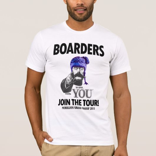 Boarders willen je! t-shirt (Voorkant)