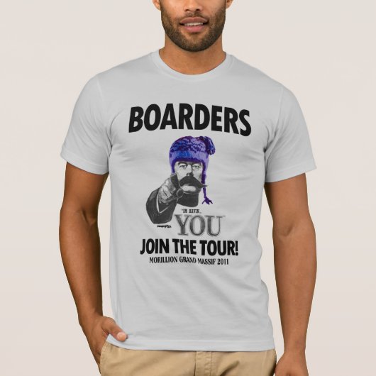 Boarders willen je! t-shirt (Voorkant)