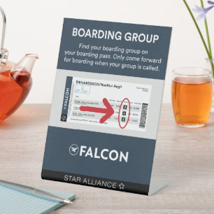Boarding group sign reclamebord met voetstuk