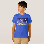 Boarding in de ruimte - Skateboarder Design T-shirt (Voorkant volledig)