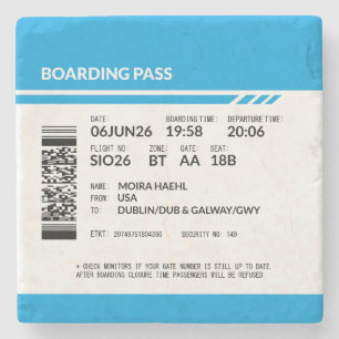 Boarding Pass 6000x6000 (blauw) DAM15 Stenen Onderzetter