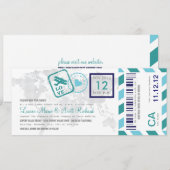 Boarding Pass Airmail Ticket Uitnodiging (Voorkant / Achterkant)