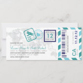 Boarding Pass Airmail Ticket Uitnodiging (Voorkant)