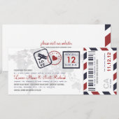 Boarding Pass Airmail Ticket Uitnodiging (Voorkant / Achterkant)