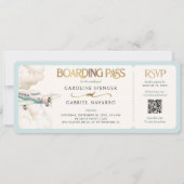 Boarding Pass Airplane Wedding Invitation Kaart (Voorkant)