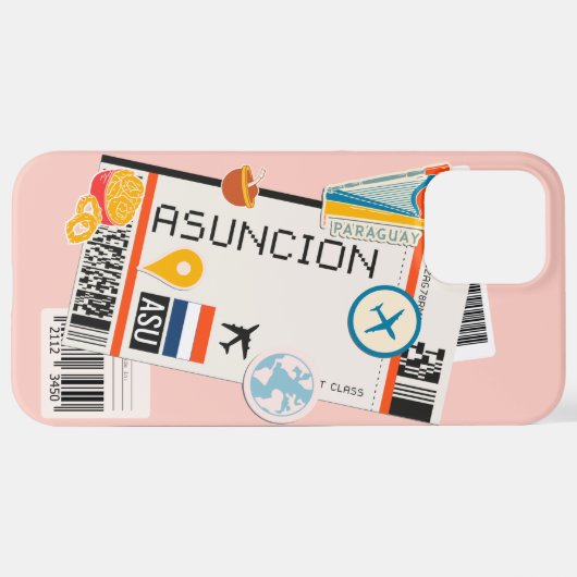 BOARDING PASS ASUNCION PARAGUAY iPhone HOESJE (Achterkant horizontaal)
