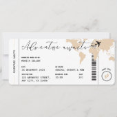 Boarding pass avontuur wacht op beige Baby shower Kaart (Voorkant)