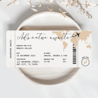 Boarding pass avontuur wacht op beige Baby shower