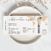 Boarding pass avontuur wacht op beige Baby shower Kaart