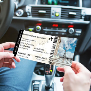 Boarding pass Bachelorette ticket Uitnodiging