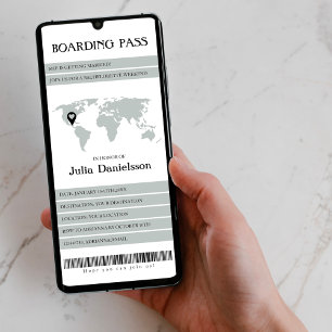 Boarding Pass Bachelorette Weekend Bestemming Kaart