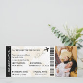 Boarding pass Bachelorette Weekend ticket Invitati Save The Date (Staand voorkant)