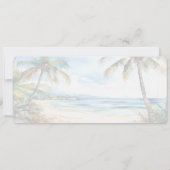 Boarding Pass Beach Palm Tree Destination Wedding Kaart (Achterkant)
