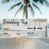 Boarding Pass Beach Palm Tree Destination Wedding Kaart