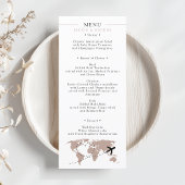 Boarding Pass Beige Neutral Destination Wedding Menu