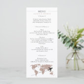 Boarding Pass Beige Neutral Destination Wedding Menu (Staand voorkant)