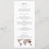 Boarding Pass Beige Neutral Destination Wedding Menu (Voorkant)