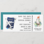 Boarding Pass Bestemming Bruiloft Bewaar de datum Kaart (Voorkant / Achterkant)