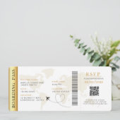 Boarding Pass Bestemming bruiloft QR code Rsvp Kaart (Staand voorkant)