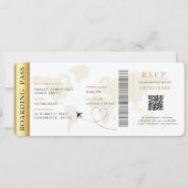 Boarding Pass Bestemming bruiloft QR code Rsvp Kaart (Voorkant)