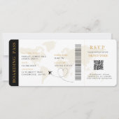 Boarding Pass Bestemming bruiloft QR code Rsvp Kaart (Voorkant)