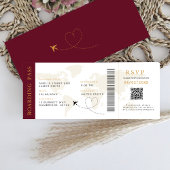 Boarding Pass Bestemming bruiloft QR code Rsvp Kaart
