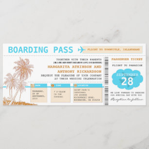 Boarding Pass bestemming Trouwtickets Kaart