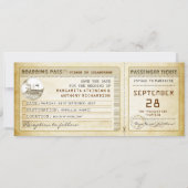Boarding Pass Bewaar de datum tickets met het schi Save The Date (Voorkant)