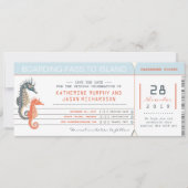 Boarding Pass Bewaar de datum tickets met zeepaard Save The Date (Voorkant)
