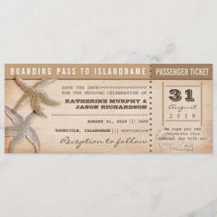 Boarding Pass Bewaar de datum  tickets Save The Date