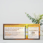 Boarding Pass Bewaar de datumtickets bij zonsonder Save The Date (Staand voorkant)