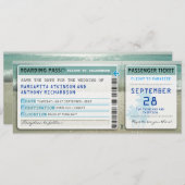 Boarding Pass Bewaar de datumtickets met zee Waves Save The Date (Voorkant / Achterkant)