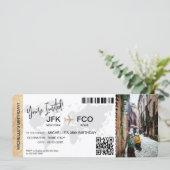 Boarding Pass Birthday Trip Plane Ticket Kaart (Staand voorkant)