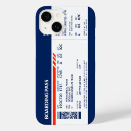 Boarding Pass - Blauw & Rood Case-Mate iPhone 14 Hoesje